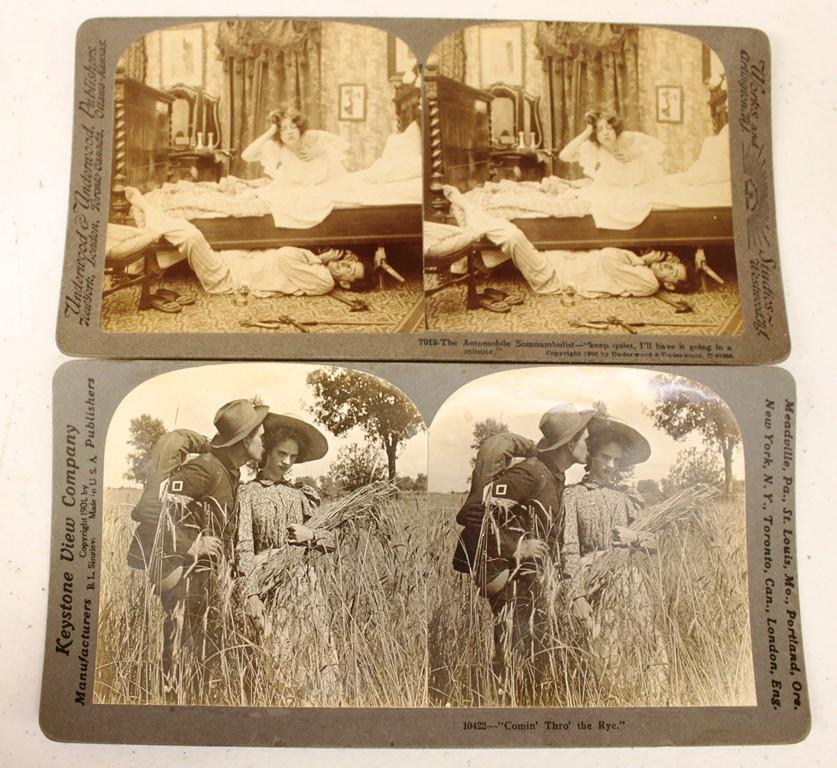 (9) various old stereoscope cards, primarily all Keystone View Co.