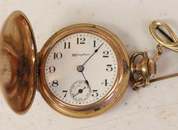 Hambden small or ladies pocket watch, 25 years warranted gold case (missing