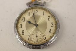 South Bend pocket watch, silver case, 21 jewels