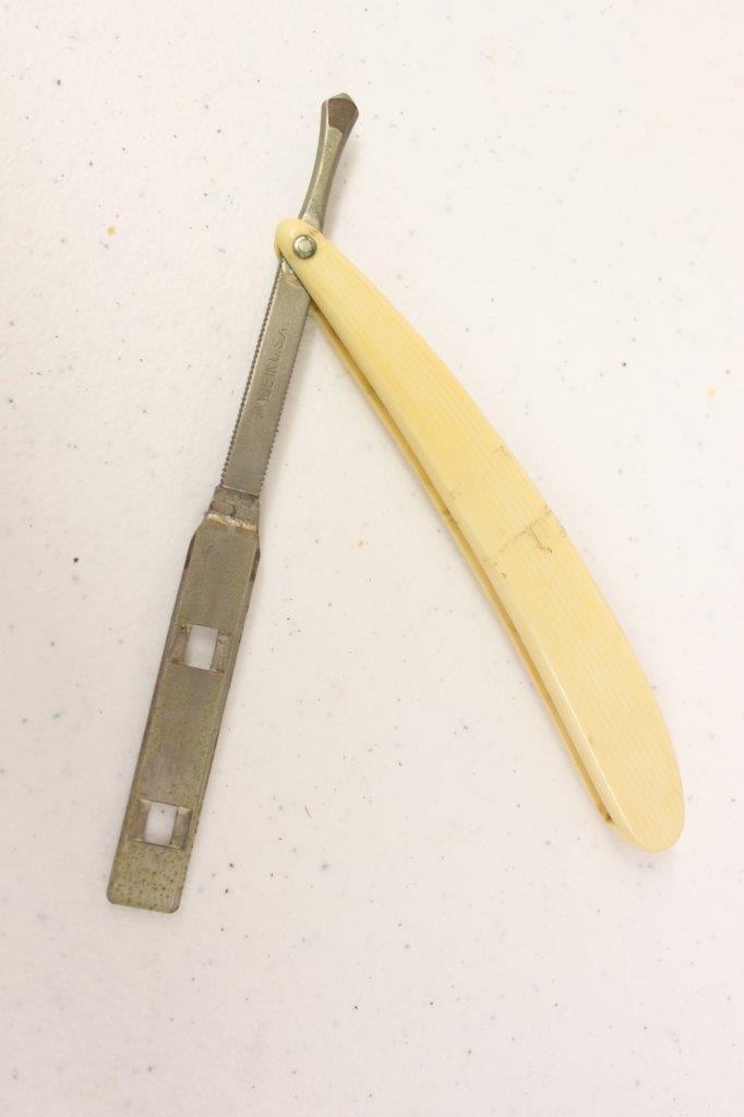 (2) razors with celluloid handles