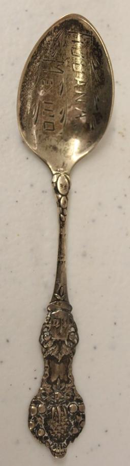 (5) Sterling silver souvenir spoons: Ft. Smith, AR; Winnipeg; Tijuana Mexic