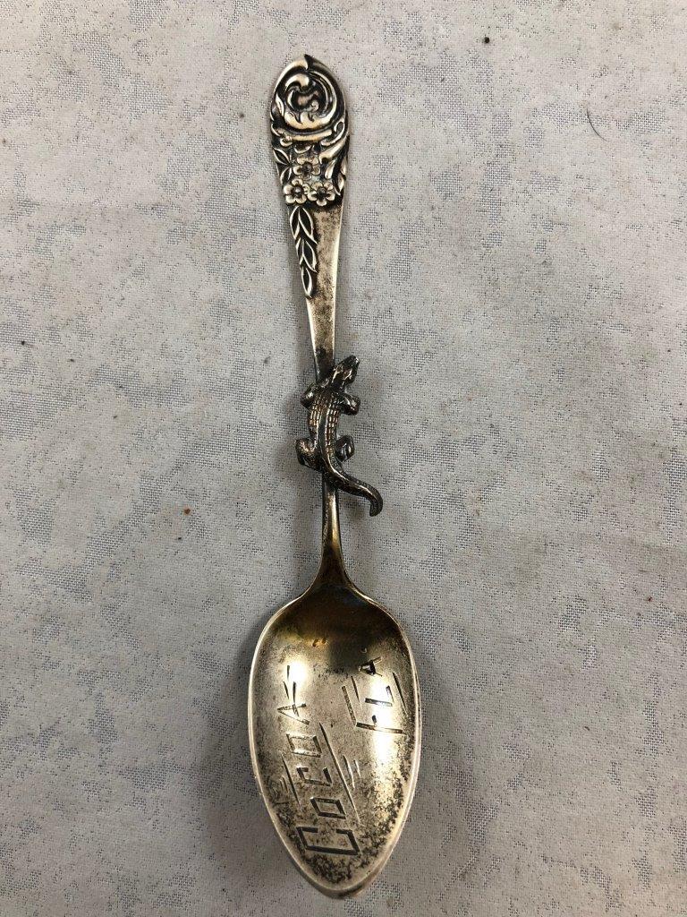 (5) Sterling silver souvenir spoons: Carlsbad Caverns; Pasadena; Mt. Vernon