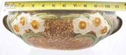 Roseville Jonquil 220-12"l x 3.5"h bowl (factory flaw inside)