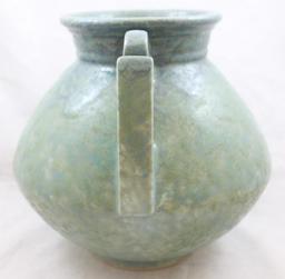 Roseville Carnelian II 318-8" vase, blue/green