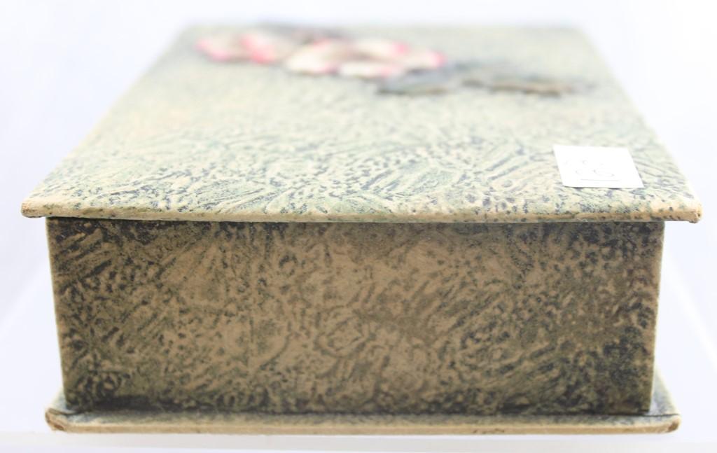 (2) Vintage boxes: 1-cardboard vanity box with embossed flowers on lid; 1-Whitman's Salmagundi metal