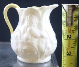 Belleek 3.25"h creamer and open sugar set, 3rd black mark