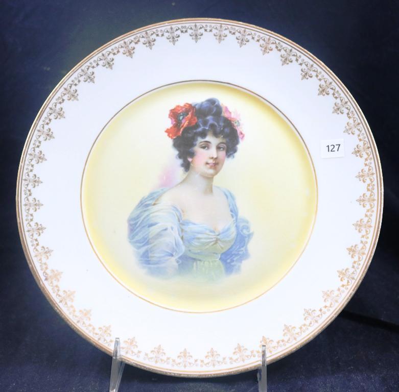 Mrkd. Taylor Smith & Taylor 10"d portrait plate