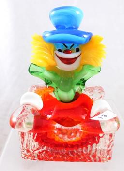 Hand-Blown Murano Glass clown ashtay