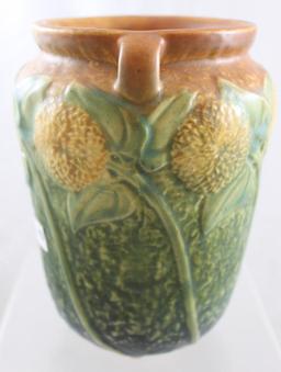 Roseville Sunflower 6" vase (small chip on rim)