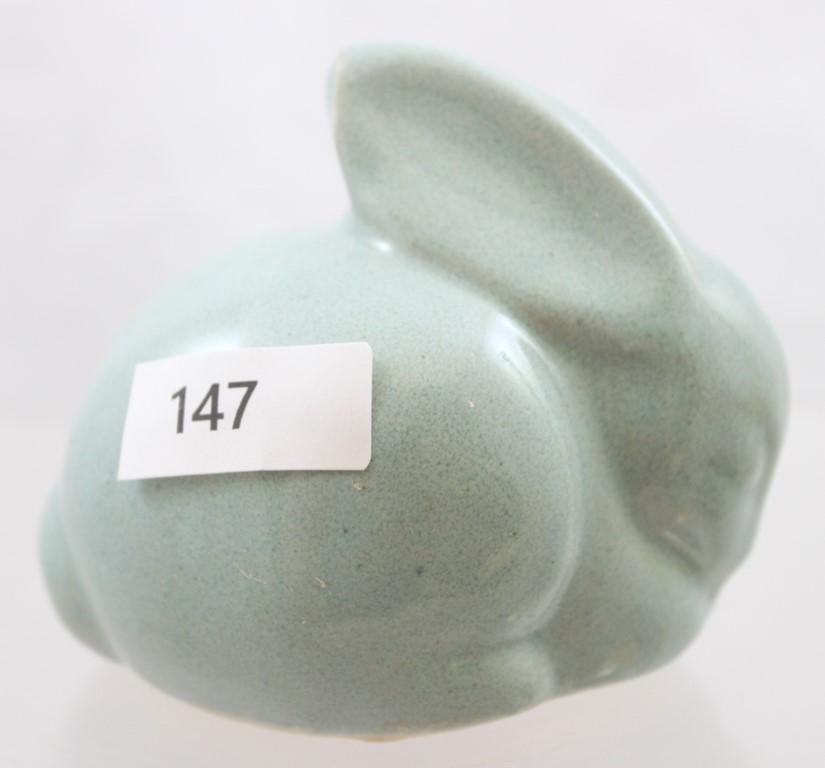 VanBriggle 3"h bunny, green, artist signed