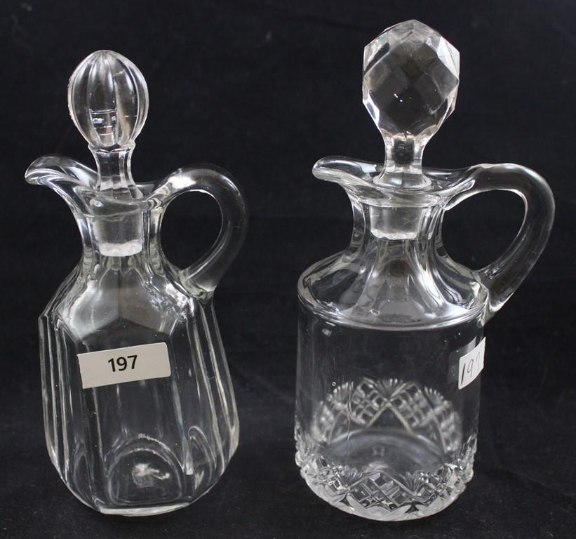 (2) Clear Glass cruets