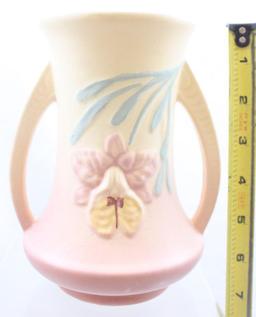 Hull Orchid 304-6" vase, pink/cream