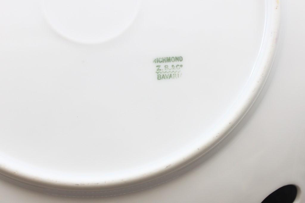 (2) Hand Painted scenic porcelain cake plates, 1 mrkd. Bavaria