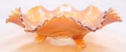 Carnival Glass Northwood Wishbone 8.5"d footed bowl, marigold