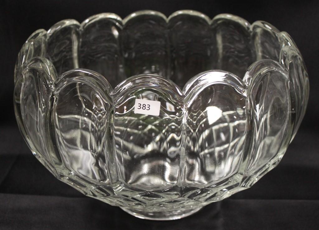 Large punch bowl and (10) cups, possibly Heisey