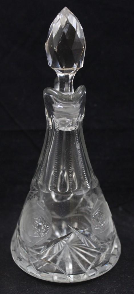 (2) American Brilliant Cut Glass cruets, 6.5" and 7.5" tall
