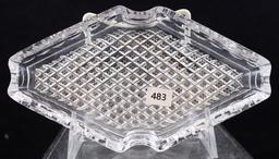 Cut Glass diamond-shaped ashtray, Cross-cut Diamond pattern