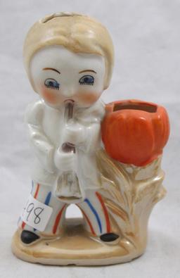 (3) Vintage novelty toothbrush holders incl. dog, Bell hop and child playing horn