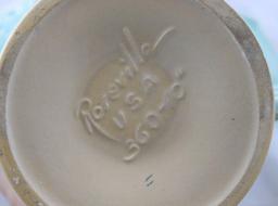 Roseville Bleeding Heart 360-10" basket, green (hairline on handle)