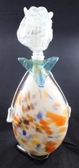 Hand-Blown Murano Glass 15"h clown decanter