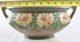 Roseville Dahlrose 180-11" console bowl (repaired base chip and paint glaze skips on top rim)