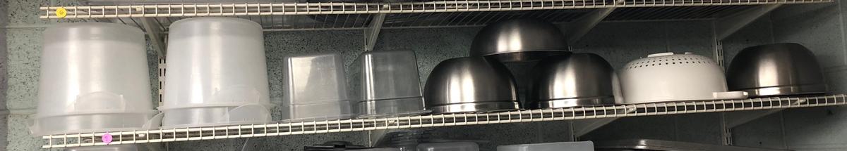 Second Shelf of Pans/Bowls/Tubs