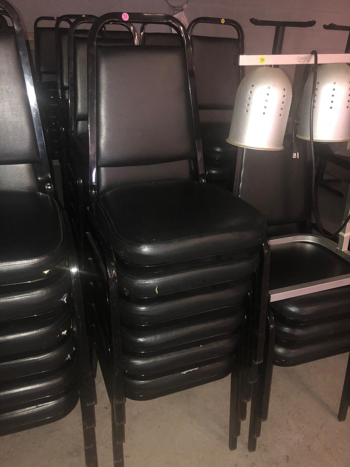 (12) dining chairs: black, padded seats, padded backs - estimated 90%+ are