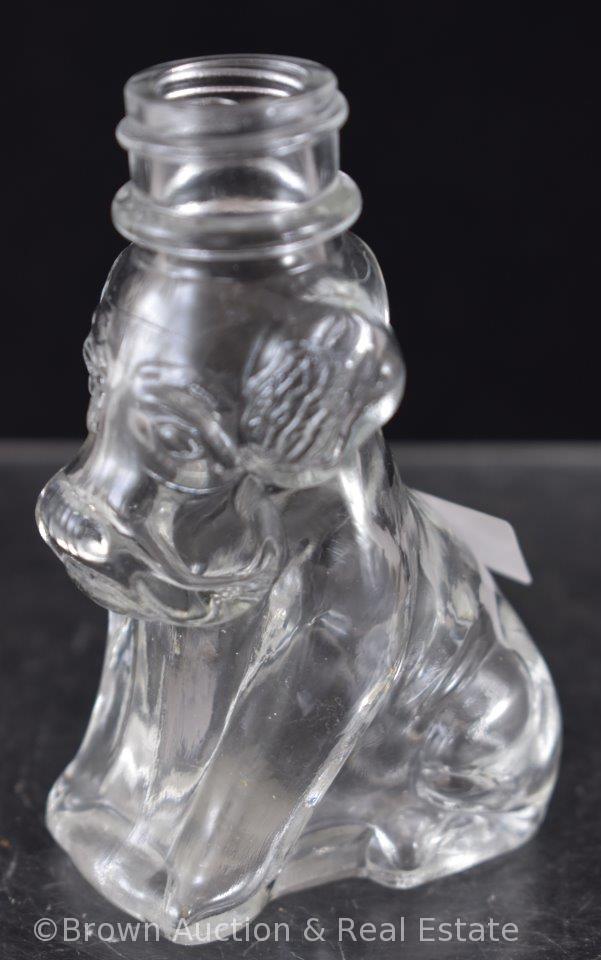 (2) Dog glass candy containers