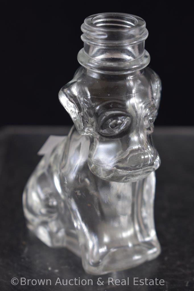 (2) Dog glass candy containers