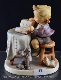 (2) Hummel figurines: 5" "Little Bookkeeper" & 4.5" "Birthday Serenade"