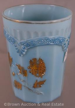 (4) Assorted tumblers - Custard and EAPG (damage to most)