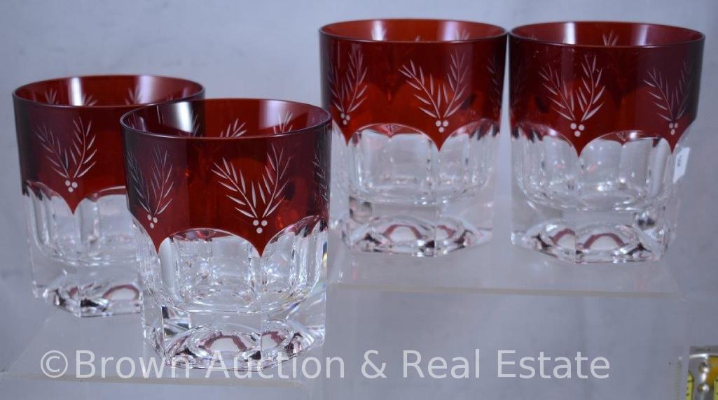 (4) Ruby-stained tumblers
