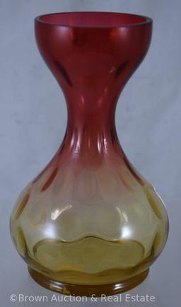 Amberina Glass 5.5"h corset-shaped vase