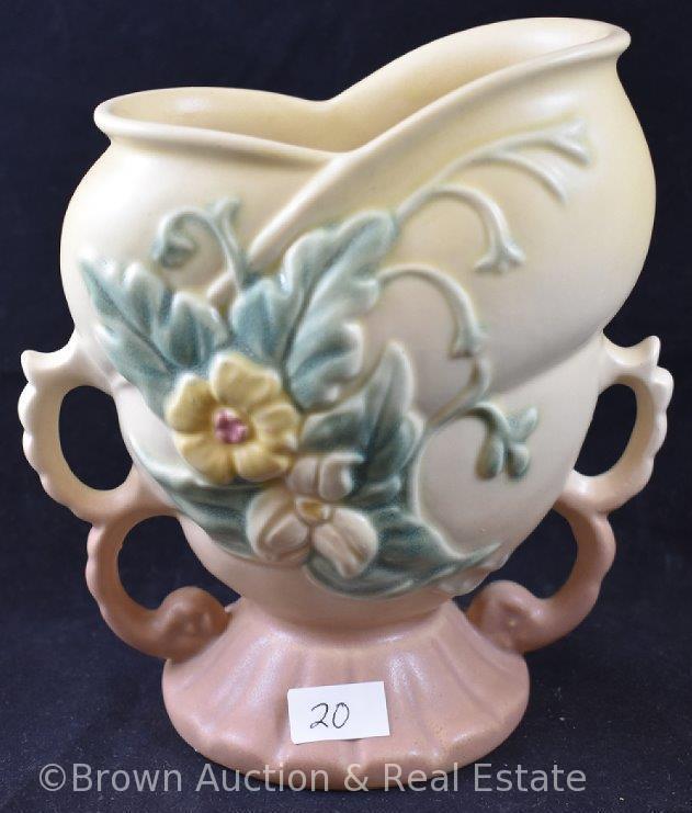 (2) Hull pottery pcs: Wildflower W-5-6" vase; Magnolia Matte 5-7" ewer