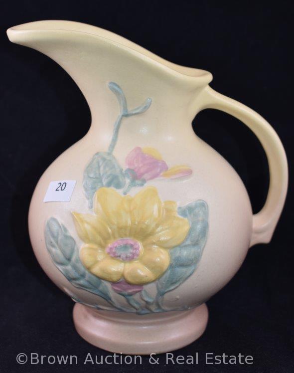 (2) Hull pottery pcs: Wildflower W-5-6" vase; Magnolia Matte 5-7" ewer