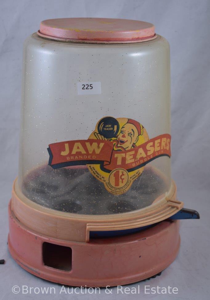 Plastic 1 cent "Jaw Teasers" vending machine - Good graphics