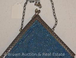 Vintage beaded purse, blue