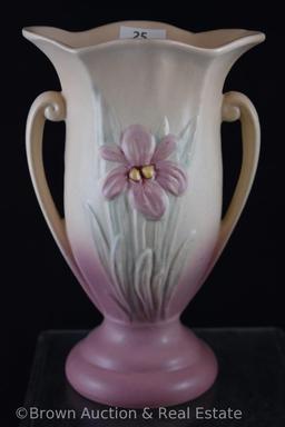 (2) Hull pottery 7.5"h vases, Wildflower and Iris