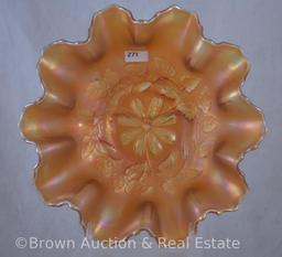 Carnival Glass Cosmos Vt. 9.5"d bowl, marigold