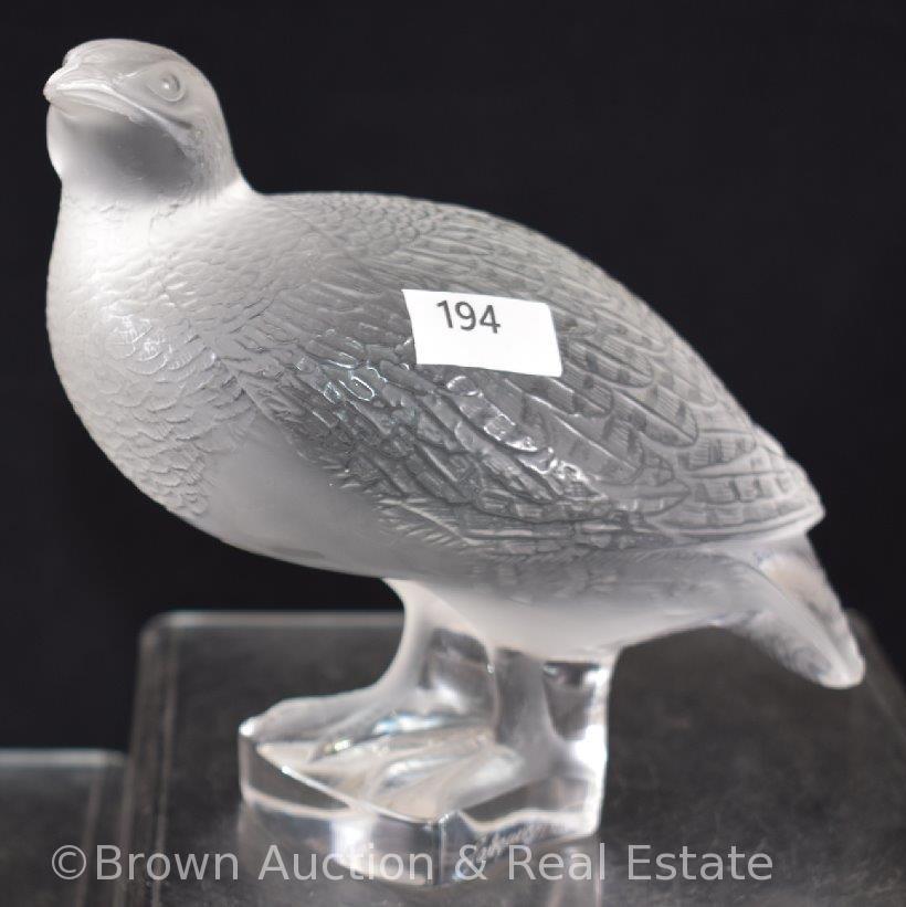 Signed Lalique France 5.5"h x 6"l Quail figurine