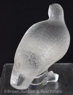 Signed Lalique France 5.5"h x 6"l Quail figurine