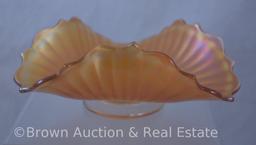 (2) Carnival Glass marigold bowls: 7"d Golden Grape candy bowl; 6"d Smooth Rays