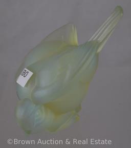 Mrkd. Sabino France bird with head down/tail up, paper label