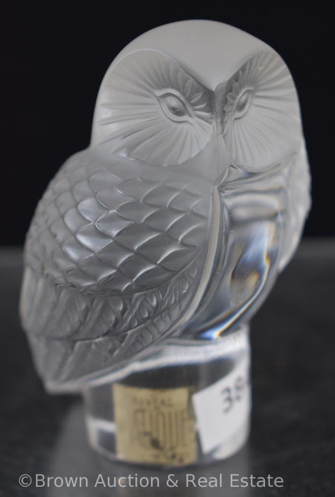 Signed Lalique France 3.5"h Owl figurine