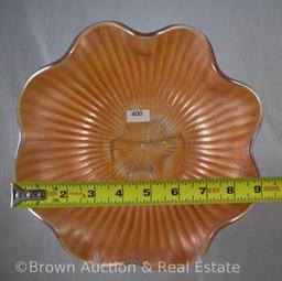 Northwood Carnival Glass 9.5"d bowl with Rays, marigold