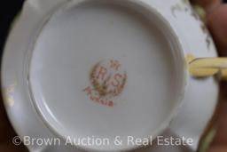 (3) R.S. Prussia (red mark) pieces incl. 8.25"d plate and 2-cup and saucer sets
