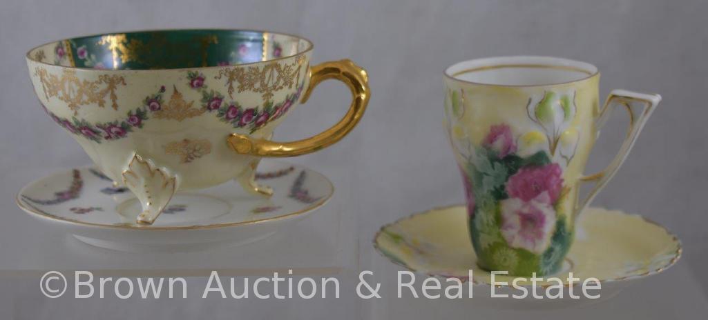 (2) Cup and saucer sets - RSP and Prov Saxe