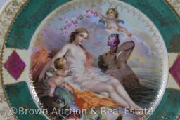 (2) Austria pieces with Classical scenes: 6"d plate and 7.25"d x 2.25"h bowl