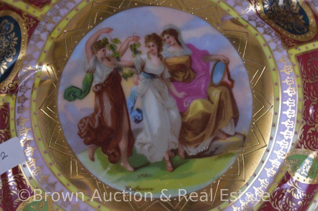 (2) Austria pieces with Classical scenes: 6"d plate and 7.25"d x 2.25"h bowl