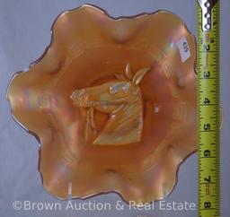 Carnival Glass Pony 8"d bowl, marigold